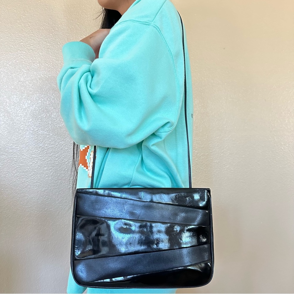 Authentic Salvatore Ferragamo Vintage Leather Shoulder Clutch Bag